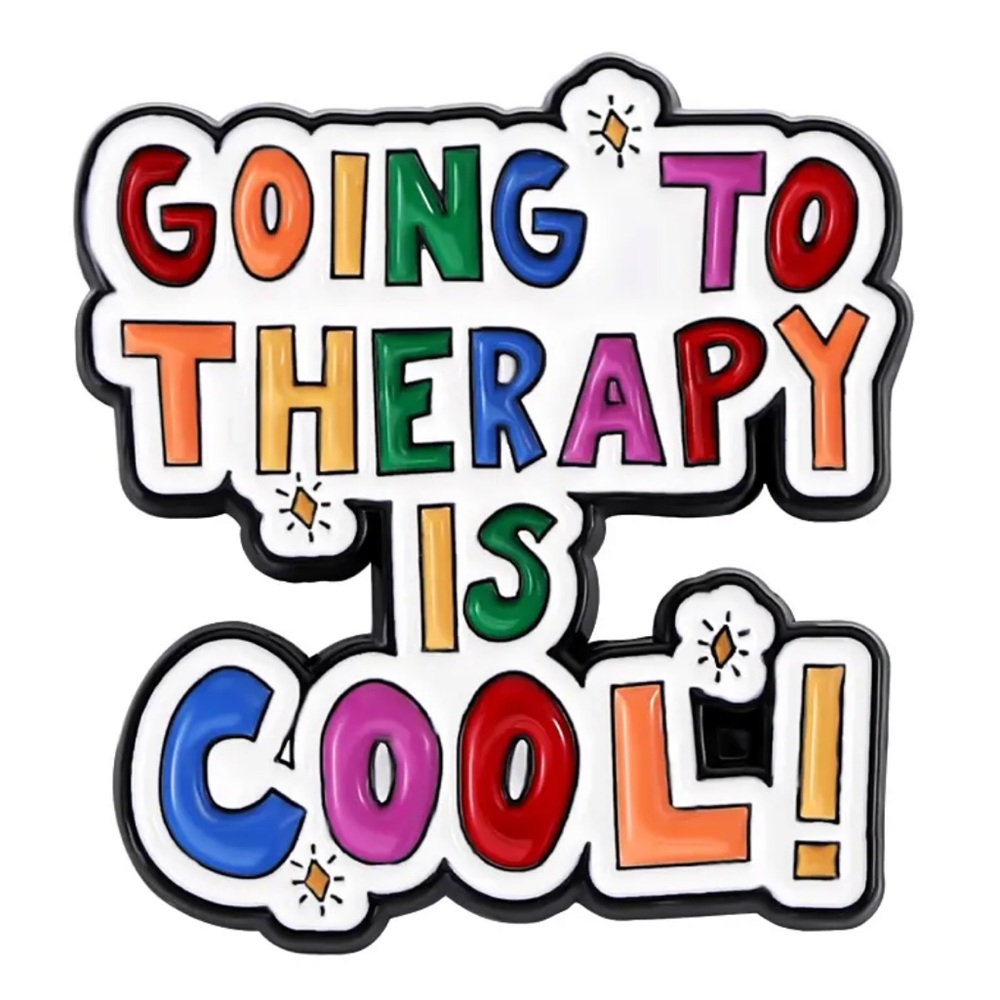 Therapy is Cool Enamel Pin Rainbow Mental Health Stigma Awareness Therapist Gift